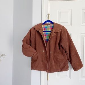 Brown corduroy jacket multicolor inside